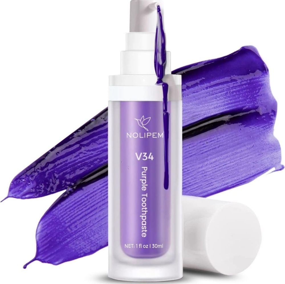Purple Toothpaste for teeth whitening, V34 color corrector toothpaste, New